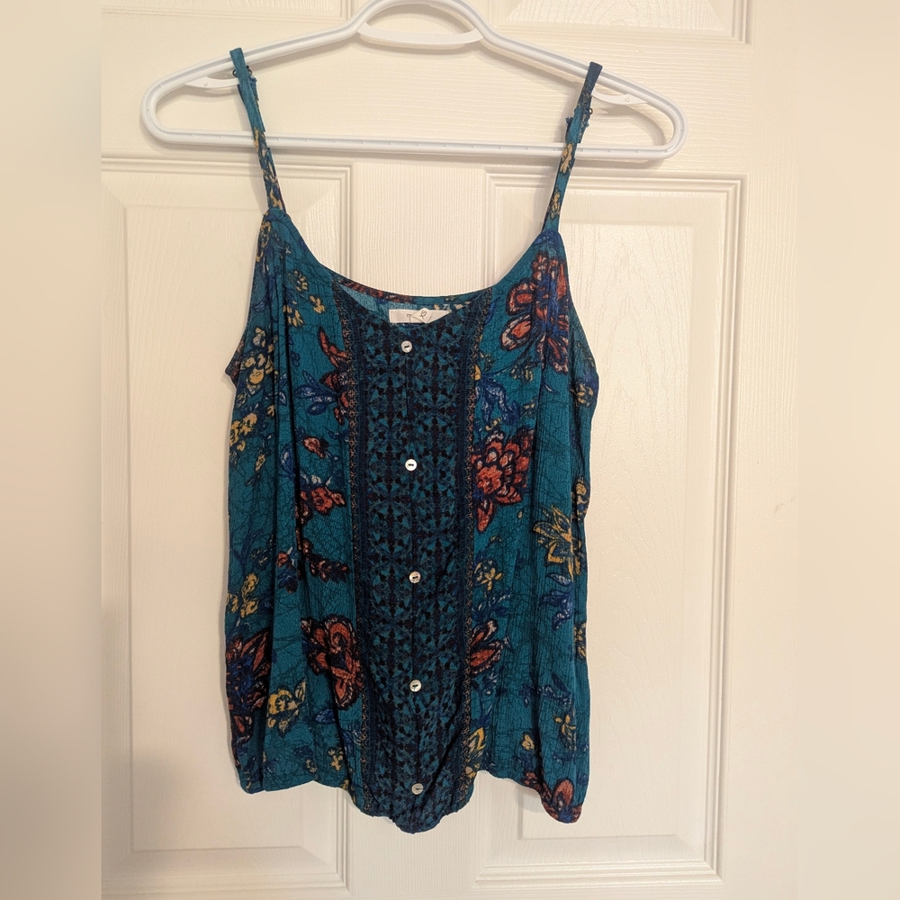 3 For $25 Floral Teal Sleeveless Top